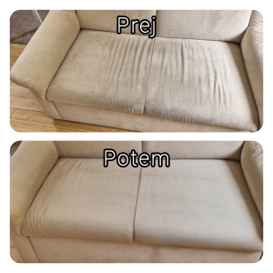Globinsko čiščenje sedežne prej, potem.